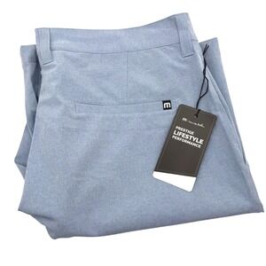 Travis Mathew Beck 33x10" Blue Shorts Performance Golf Lightweight Stretch Chino